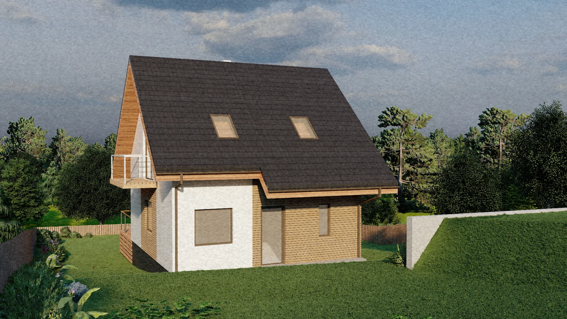 Architektonická studie - Stavba rodinné rekreace Radobyčice naší společností ArchOpa