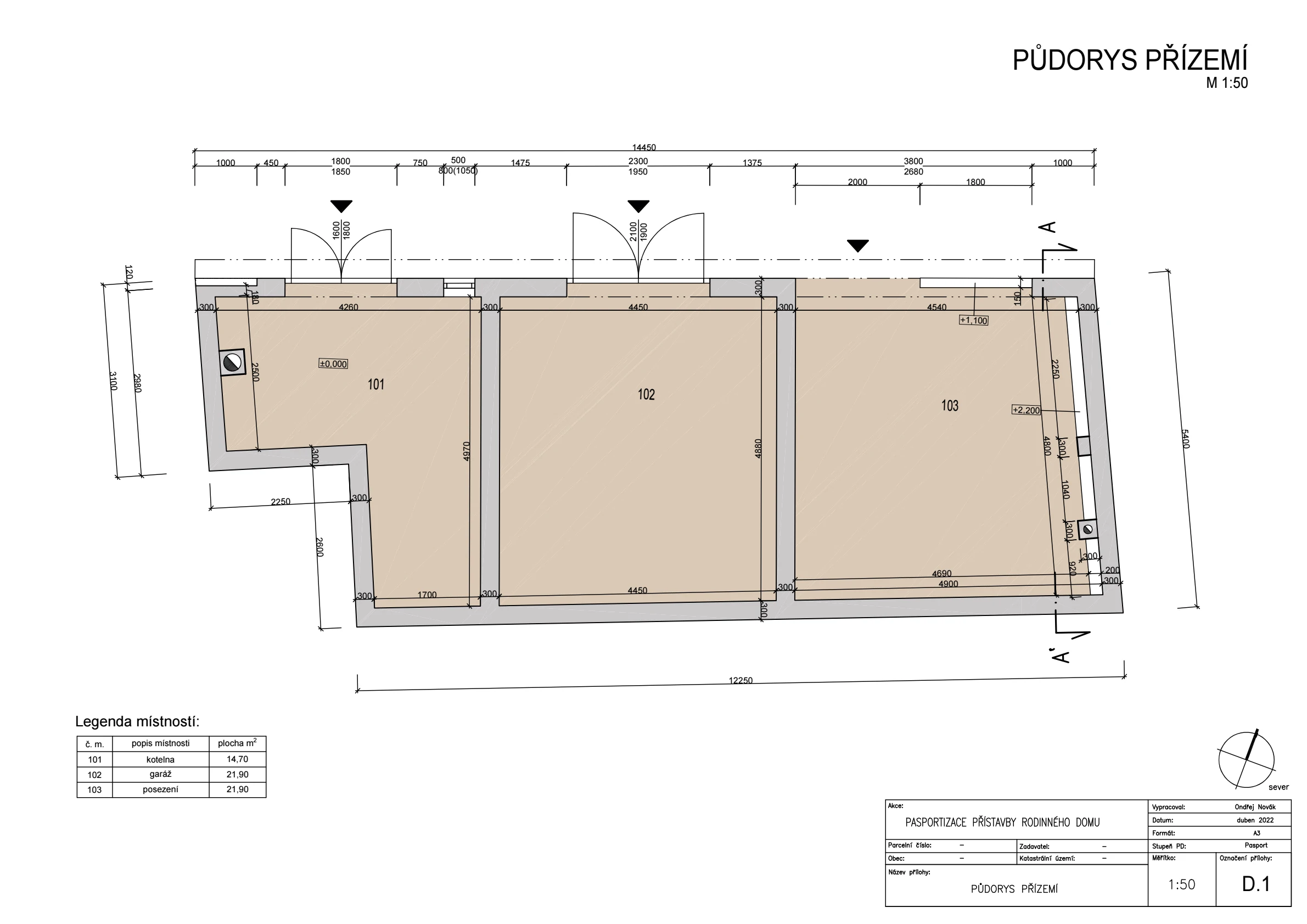 Pasport - přístavby Slavětín naší společností ArchOpa