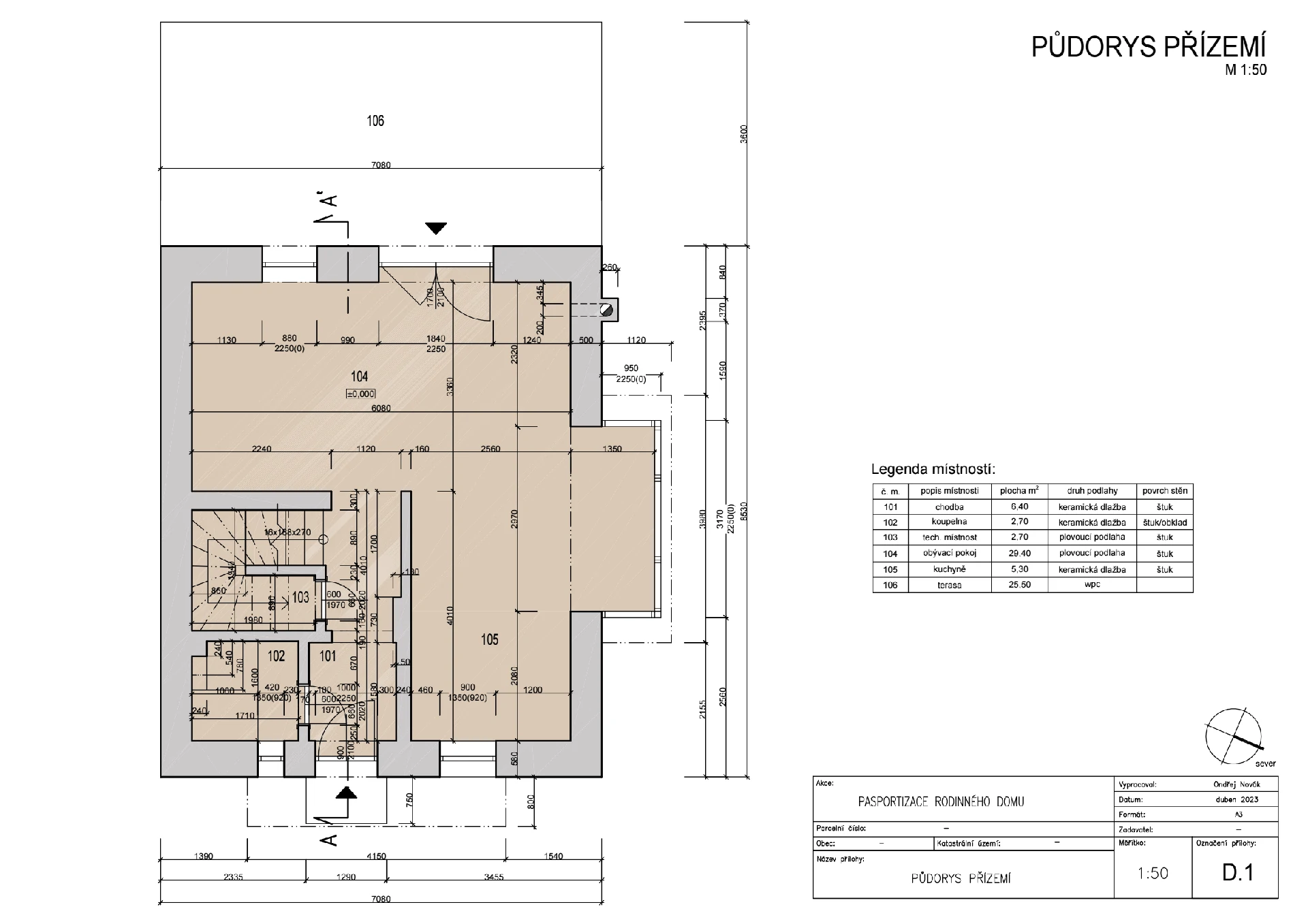 Pasport - rodinný dům Řehenice naší společností ArchOpa