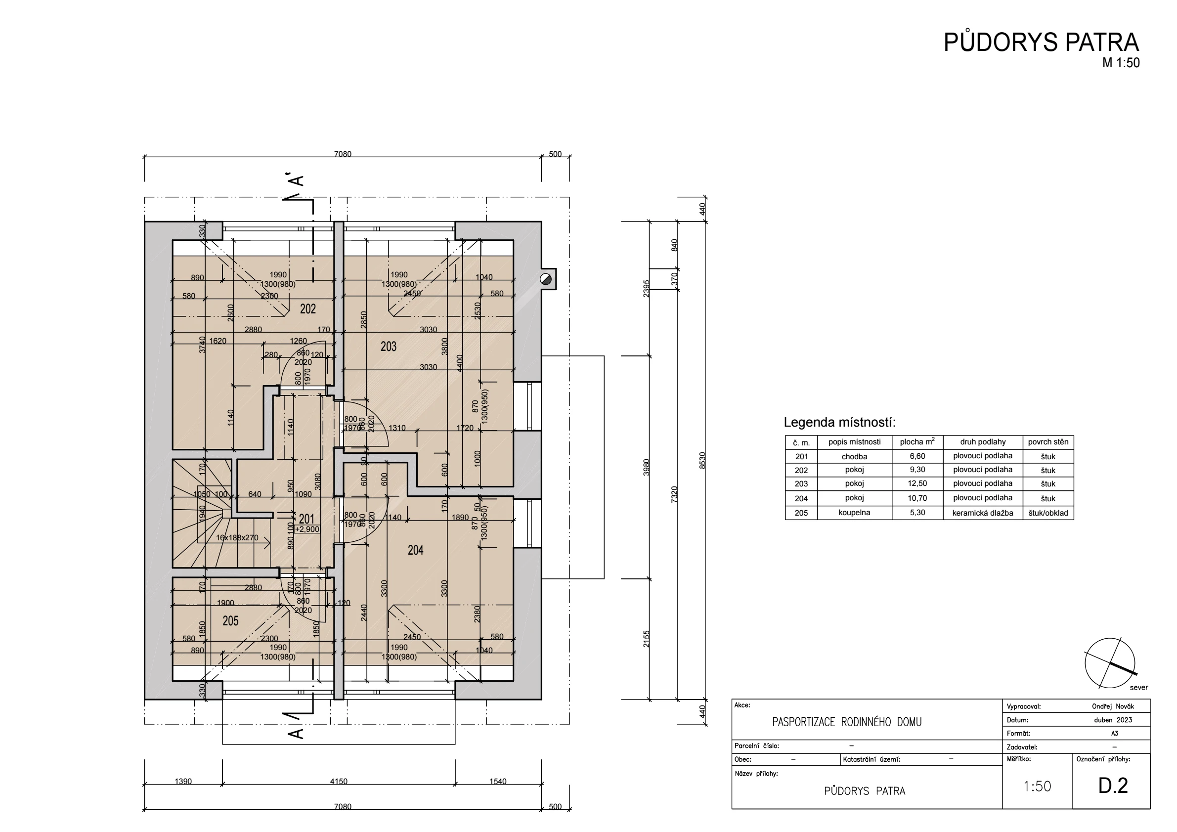 Pasport - rodinný dům Řehenice naší společností ArchOpa