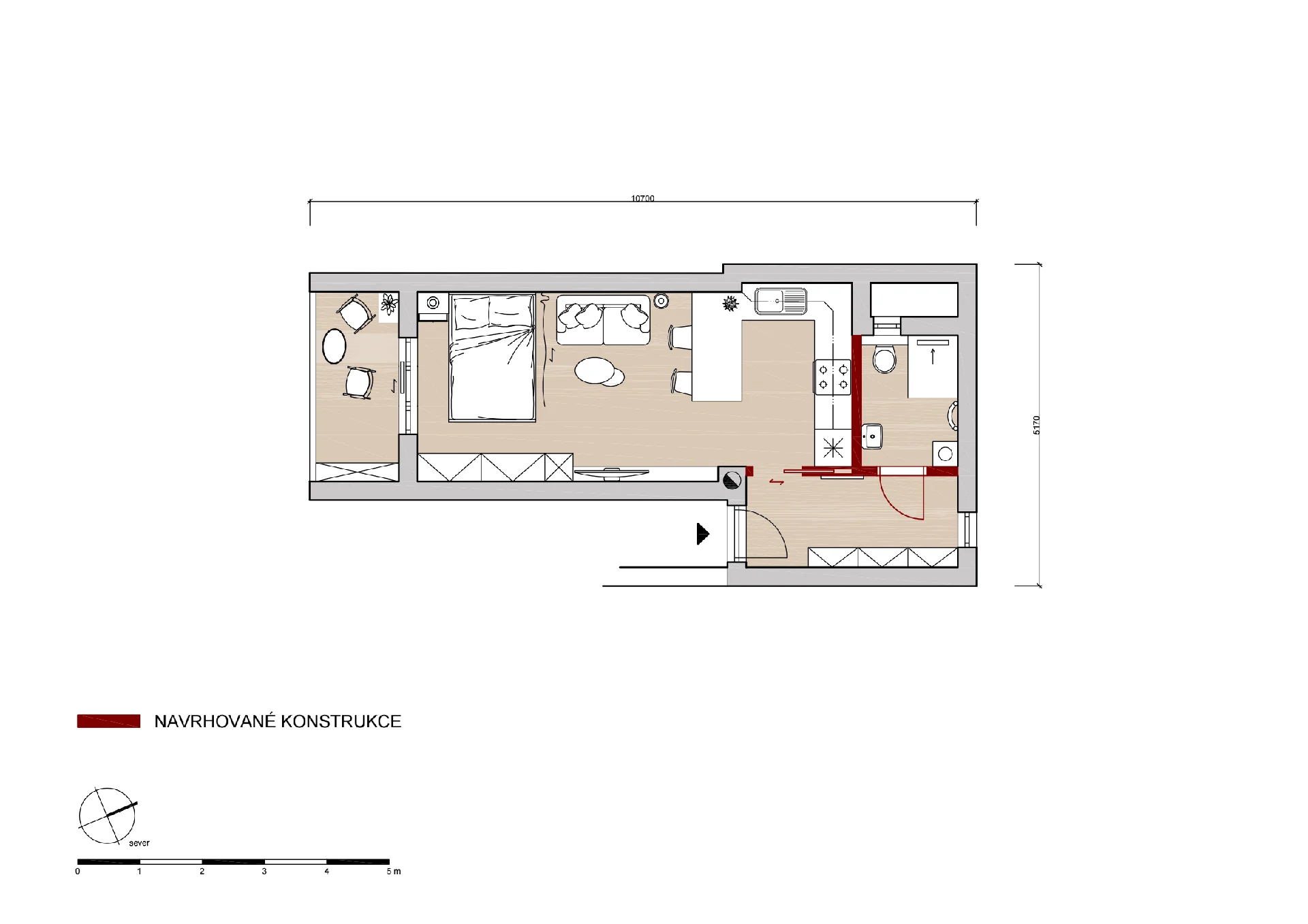 Rekonstrukce - byt Teplice naší společností ArchOpa