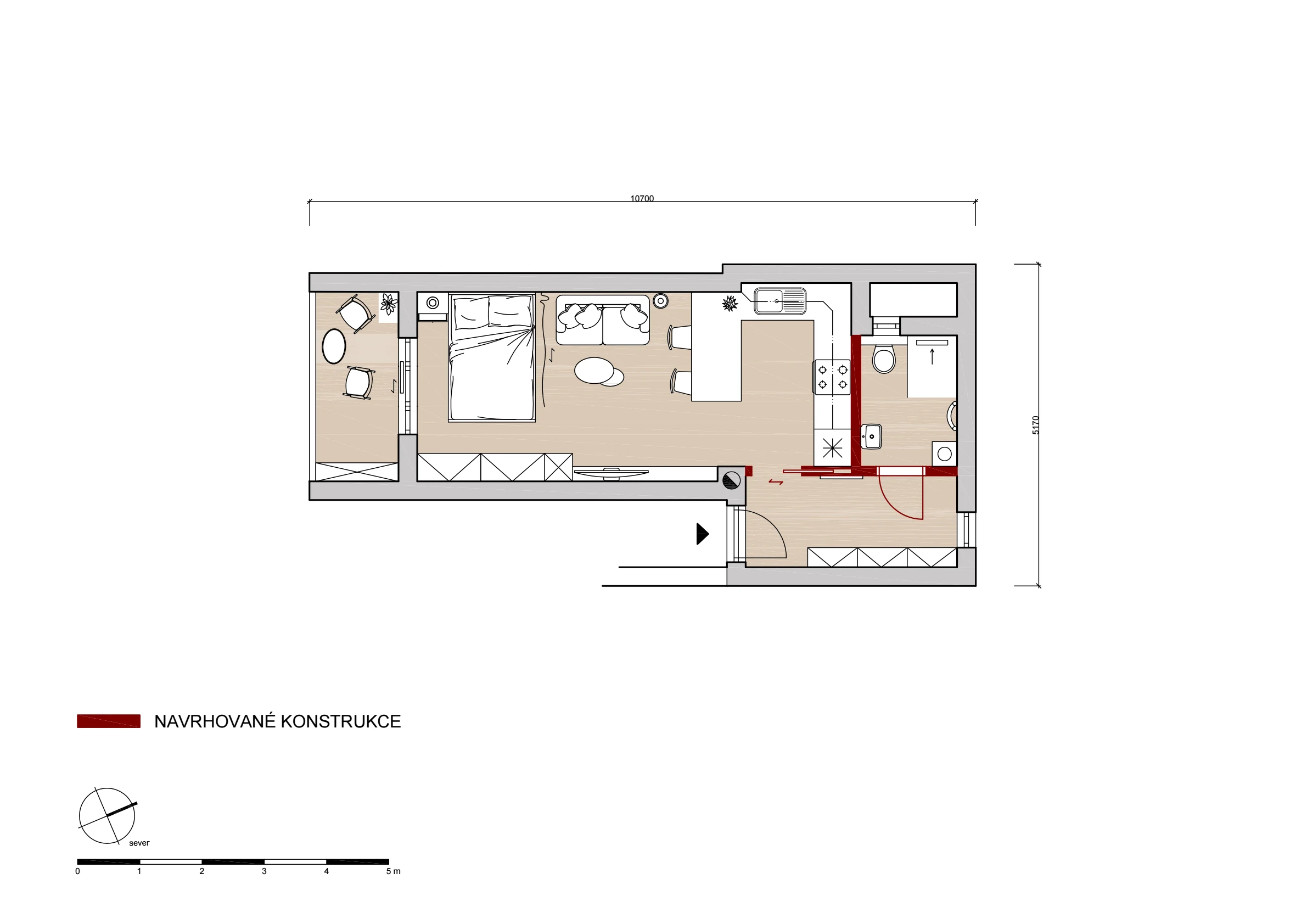 Návrh rekonstrukce - byt Teplice naší společností ArchOpa