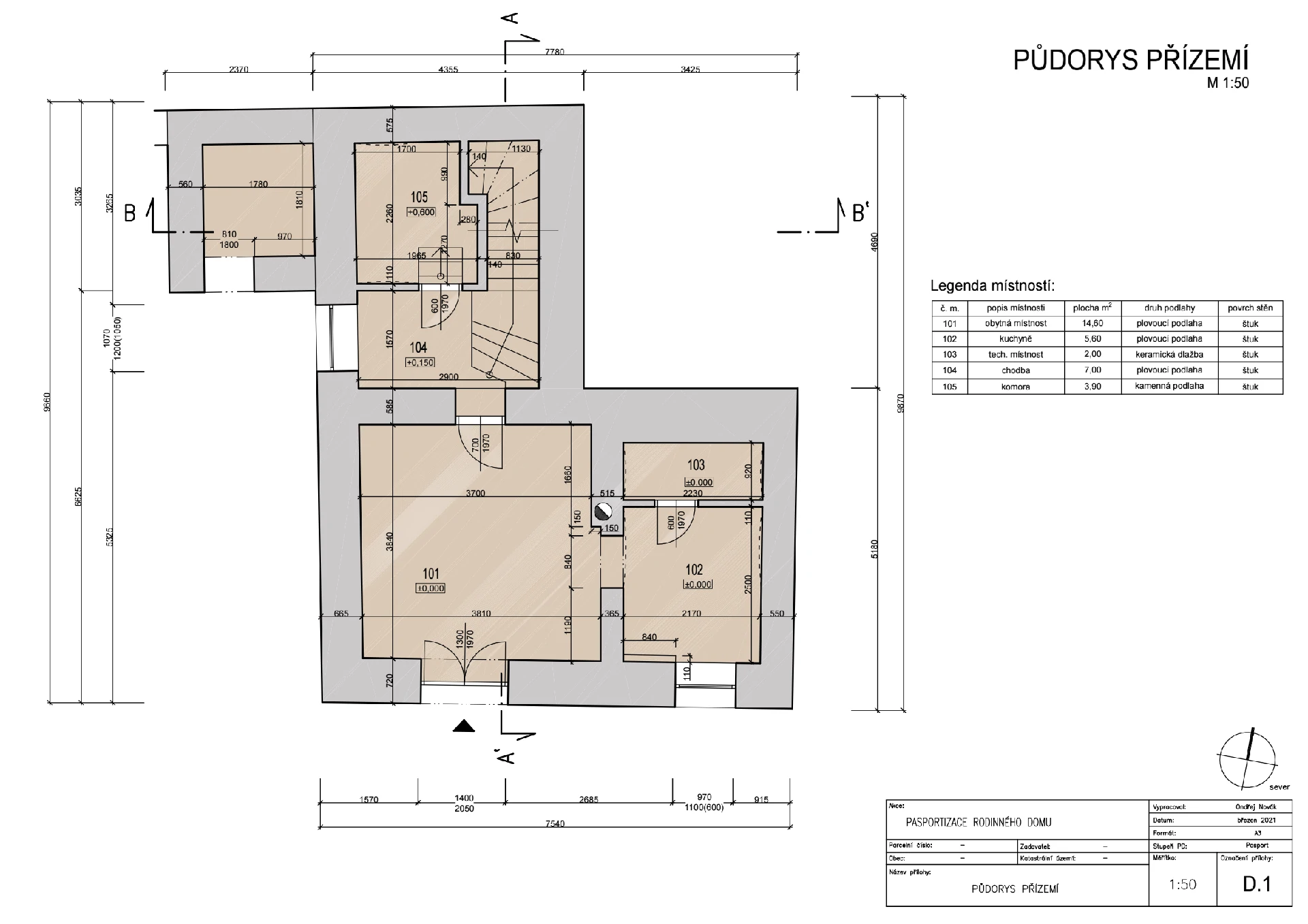 Pasport - rodinný dům Černochov naší společností ArchOpa