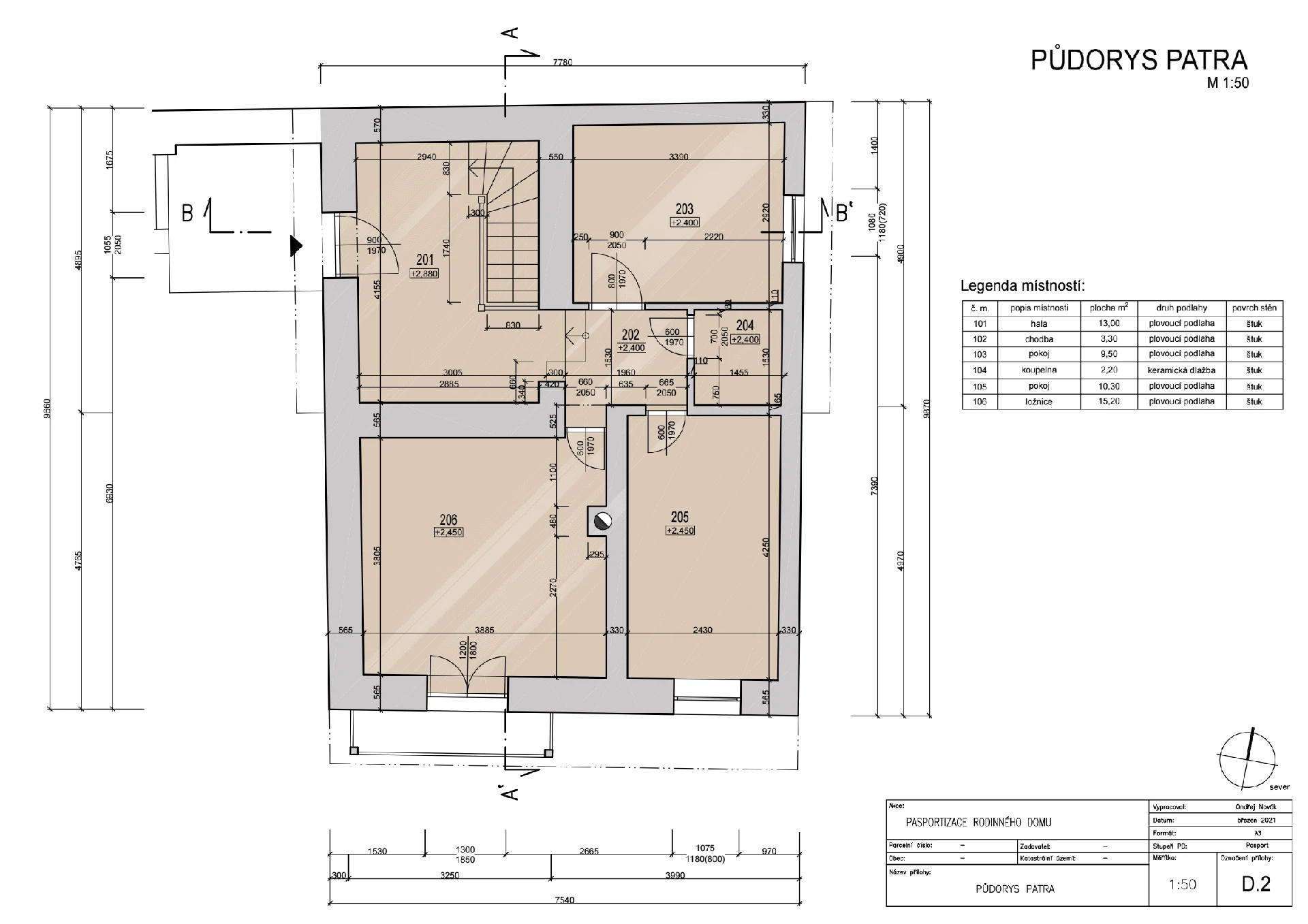 Pasport - rodinný dům Černochov naší společností ArchOpa