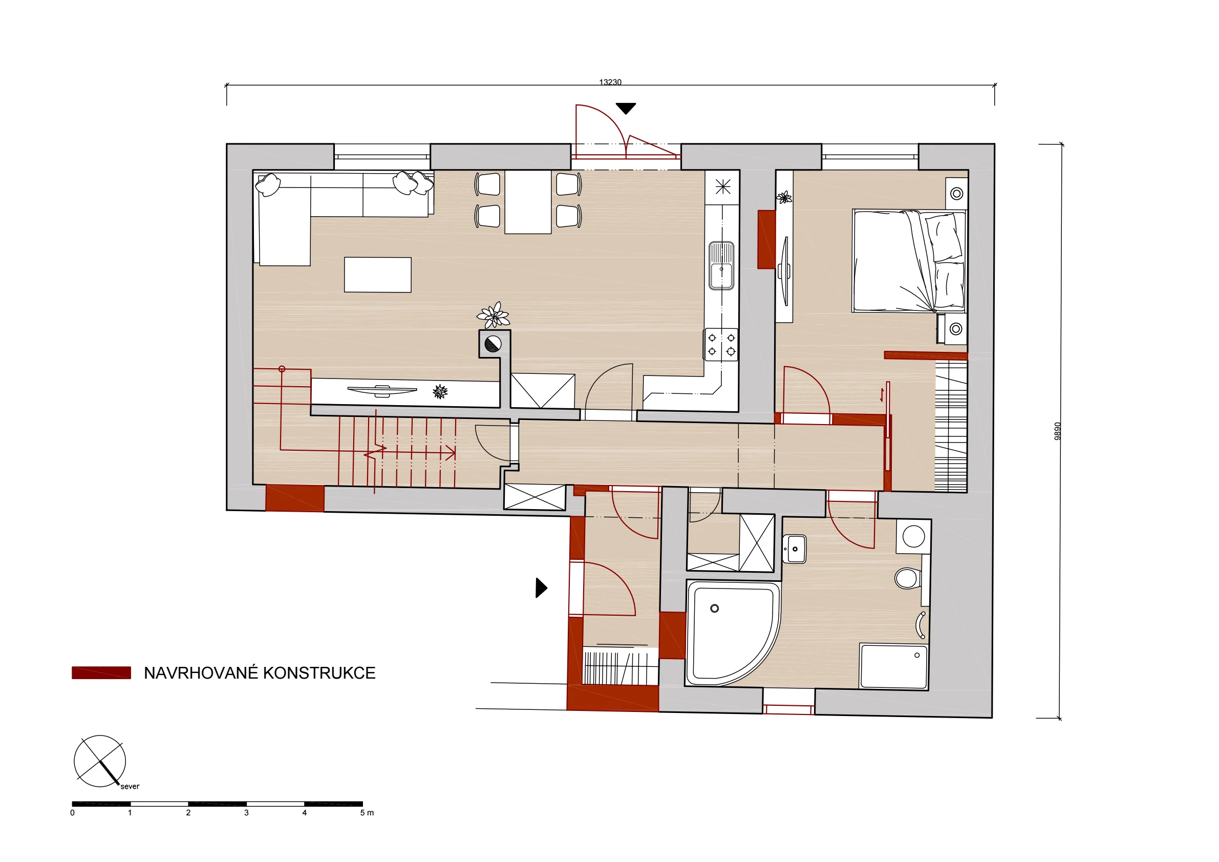 Návrh rekonstrukce - rodinný dům Blšany naší společností ArchOpa